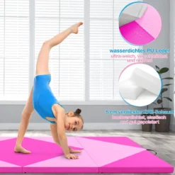 Klappbare Weichbodenmatte Tragbar Gymnastikmatte Yogamatte 240 x 117 x 5 cm