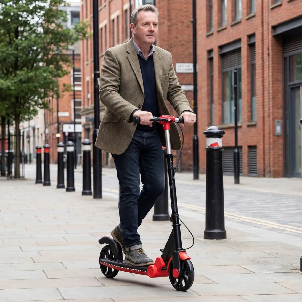 Klappbar Roller Scooter mit 2 Leuchtenden Rädern & Ständer Höhenverstellbar Tretroller Rot