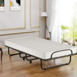 Klappbett auf Rädern mit Matratze für Erwachsene 190 x 80 x 39 cm hergestellt in Italien Herkunft: Italien