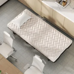 Klappbett 90x200 Cm Memory Foam Matratze Rollen Platzsparend Für Gäste Italien Schwarz