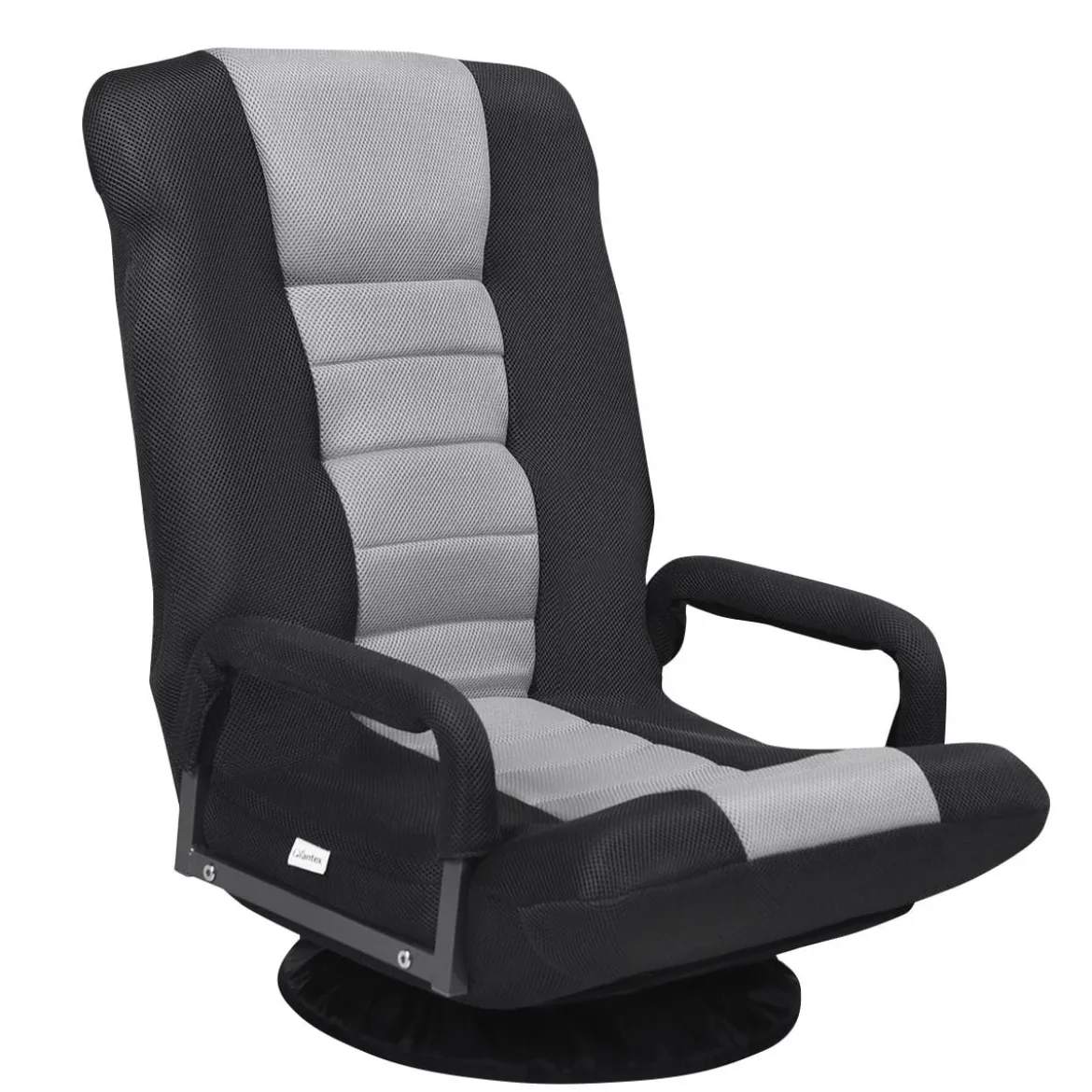 Klapp-Fußbodensessel Verstellbarer 6-Positionen-Bodenstuhl 61-87 x 55 x 75 cm Grau + Schwarz