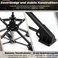 Klapphocker faltbar 360° drehbarer Campinghocker Falthocker mit Anti-Sink-Füßen & Tragetasche Blau