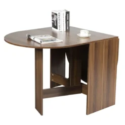 Klapptisch Rund Balkontisch Klappbarer Gartentisch Braun Holz