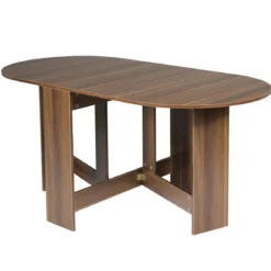 Klapptisch Rund Balkontisch Klappbarer Gartentisch Braun Holz