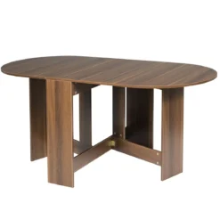 Klapptisch Rund Balkontisch Klappbarer Gartentisch Braun Holz