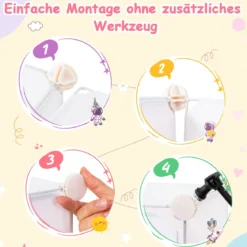 Kleiderschrank Kinder Regalsystem aus Kunststoff mit 8 Würfeln Kinderregal erweiterbar mit Türen & 2 Aufhänger Weiß