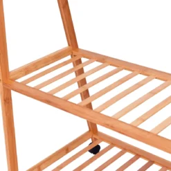 Kleiderständer Kleiderstange Kleiderwagen Rollgarderobe rollbar Bambus