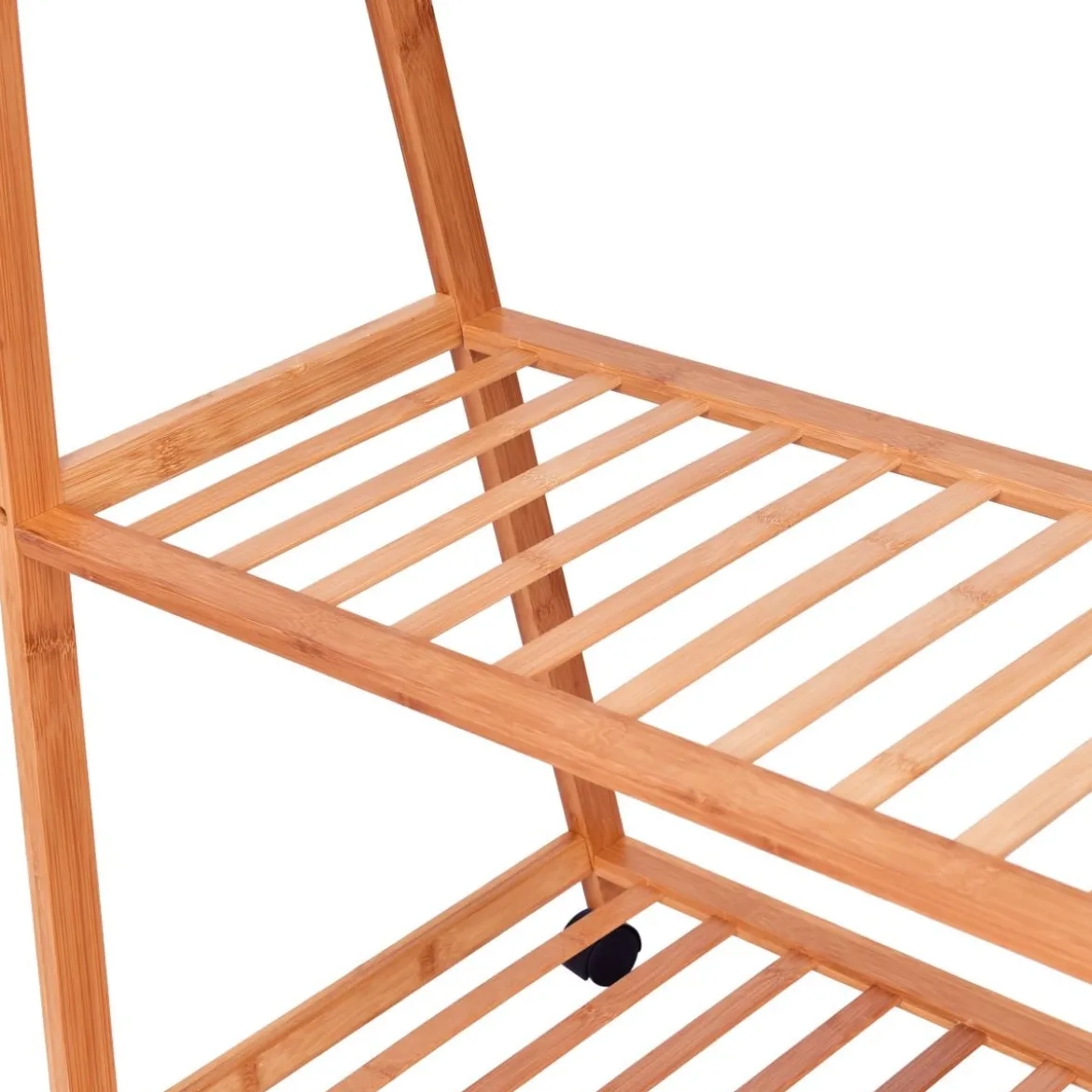 Kleiderständer Kleiderstange Kleiderwagen Rollgarderobe rollbar Bambus