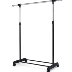 Kleiderständer Kleiderstange mit Ablage Rollgarderobe höhenverstellbar