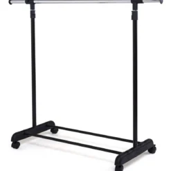 Kleiderständer Kleiderstange mit Ablage Rollgarderobe höhenverstellbar
