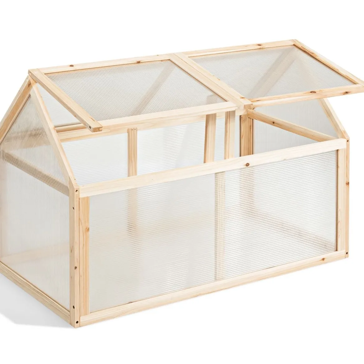 Kleines Kaltgewächshaus aus Holz Erhöhter Schutz für Blumenbeete im Garten 100 x 53 x 71 cm