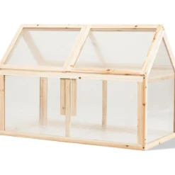 Kleines Kaltgewächshaus aus Holz Erhöhter Schutz für Blumenbeete im Garten 100 x 53 x 71 cm