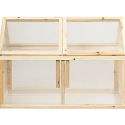 Kleines Kaltgewächshaus aus Holz Erhöhter Schutz für Blumenbeete im Garten 100 x 53 x 71 cm