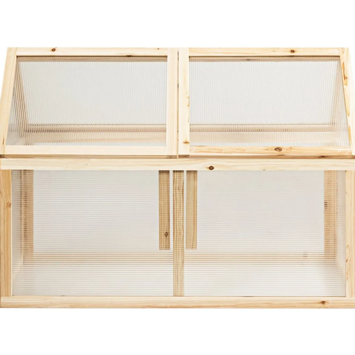 Kleines Kaltgewächshaus aus Holz Erhöhter Schutz für Blumenbeete im Garten 100 x 53 x 71 cm