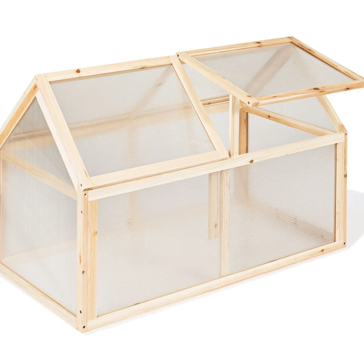Kleines Kaltgewächshaus aus Holz Erhöhter Schutz für Blumenbeete im Garten 100 x 53 x 71 cm