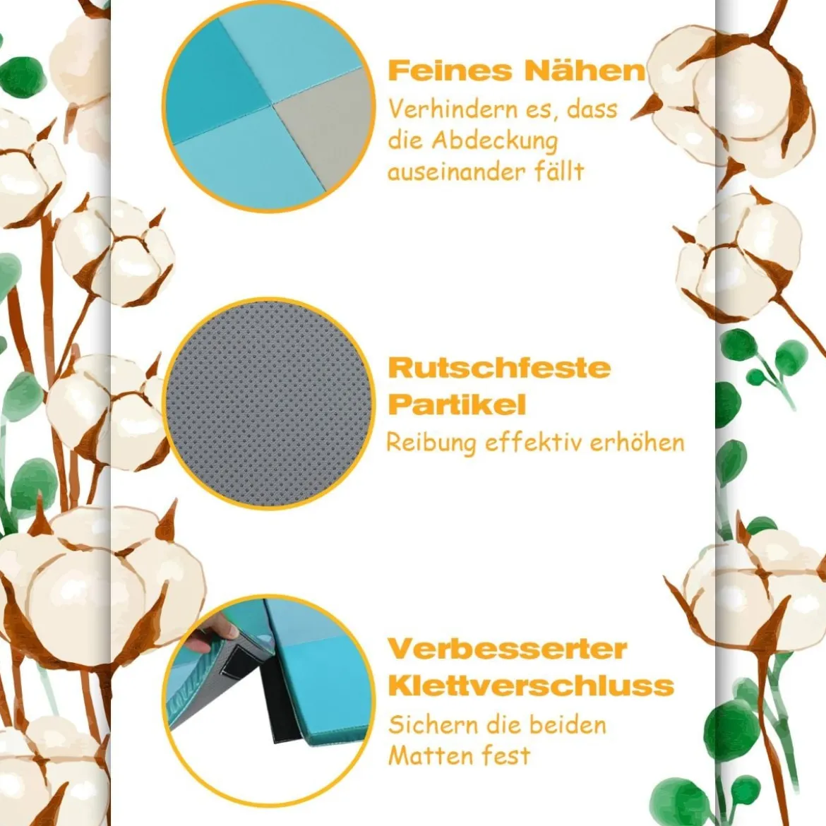 Kleinkind-Spielmatte bunte Patchwork-Kleinkind-Schaumstoff-Bodenmatte 147 x 147 x 3 cm