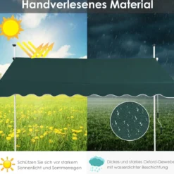 Klemmmarkise 200 cm breit Balkonmarkise ohne Bohren UV-beständig höhenverstellbar Grün