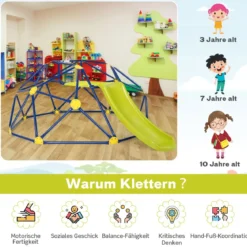 Kletterkuppel & Rutsche Klettergerüst in Kuppelform 241,5 x 183 x 91,5 cm Gleb
