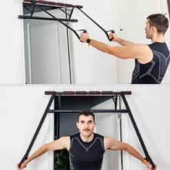 Klimmzugstange für den Türrahmen multifunktionale Klimmzugstange Reckstange fürs Krafttraining Türreck Schwarz