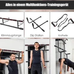 Klimmzugstange für den Türrahmen multifunktionale Klimmzugstange Reckstange fürs Krafttraining Türreck Schwarz