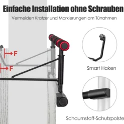Klimmzugstange für Türrahmen klappbare Fitness-Klimmzugstange fürs Krafttraining beim Heimworkout Schwarz