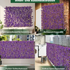 Künstliche Garten Sichtschutz Pflanzenwand Hecken mit Efeublättern / Eukalyptus Blättern