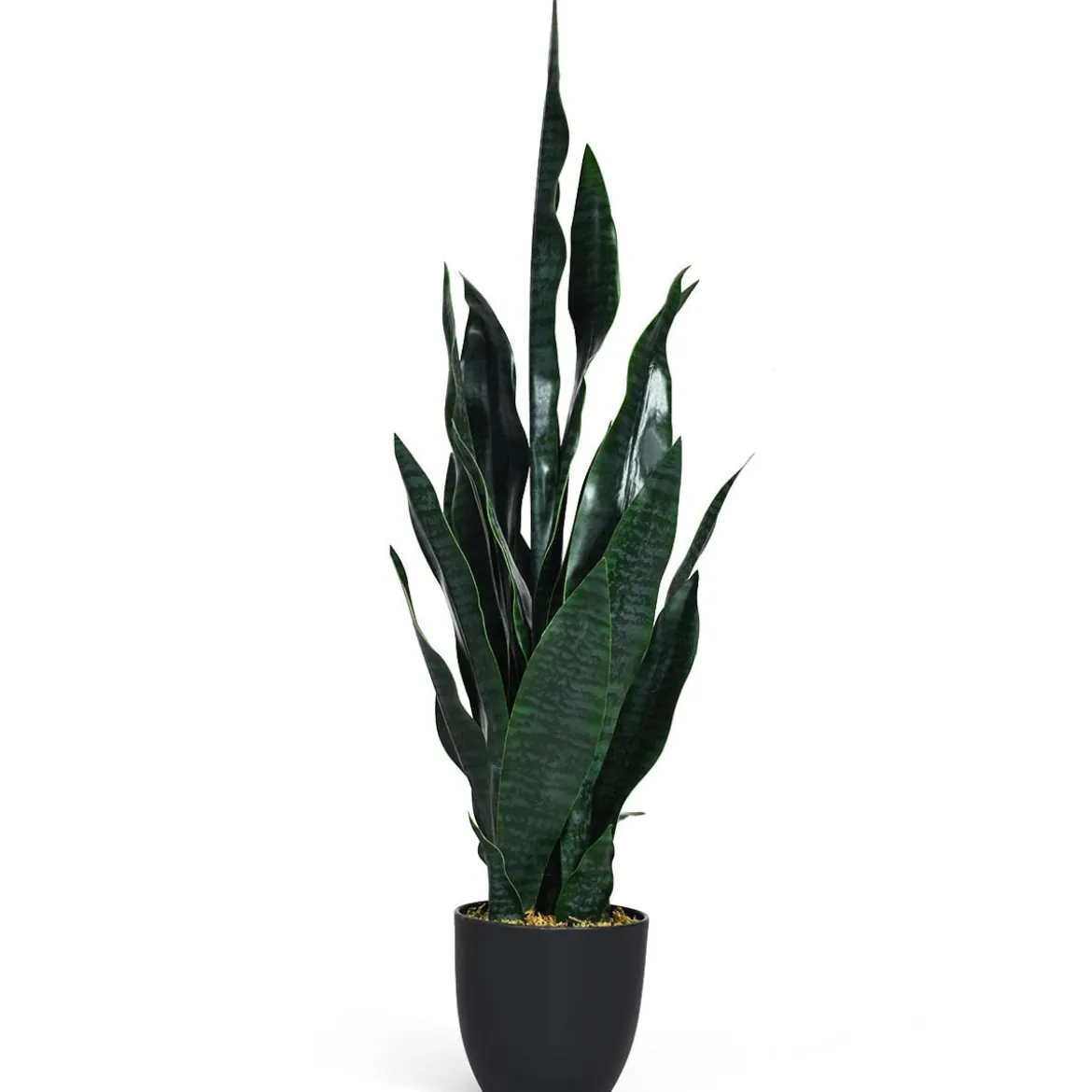 Künstliche Pflanze 90 cm Unechte Sansevieria mit Stabilem Topf & 20 Blättern Bogenhanf Ø 16 cm Topf