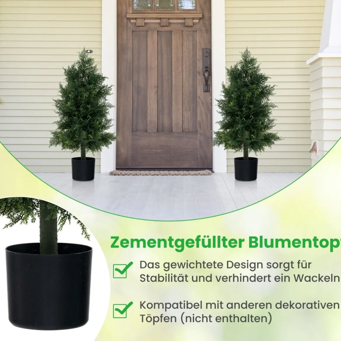 Künstlicher Formschnittbaum aus Zeder mit Topf & Sonnenbeständigen Blätter Kiefernbaum