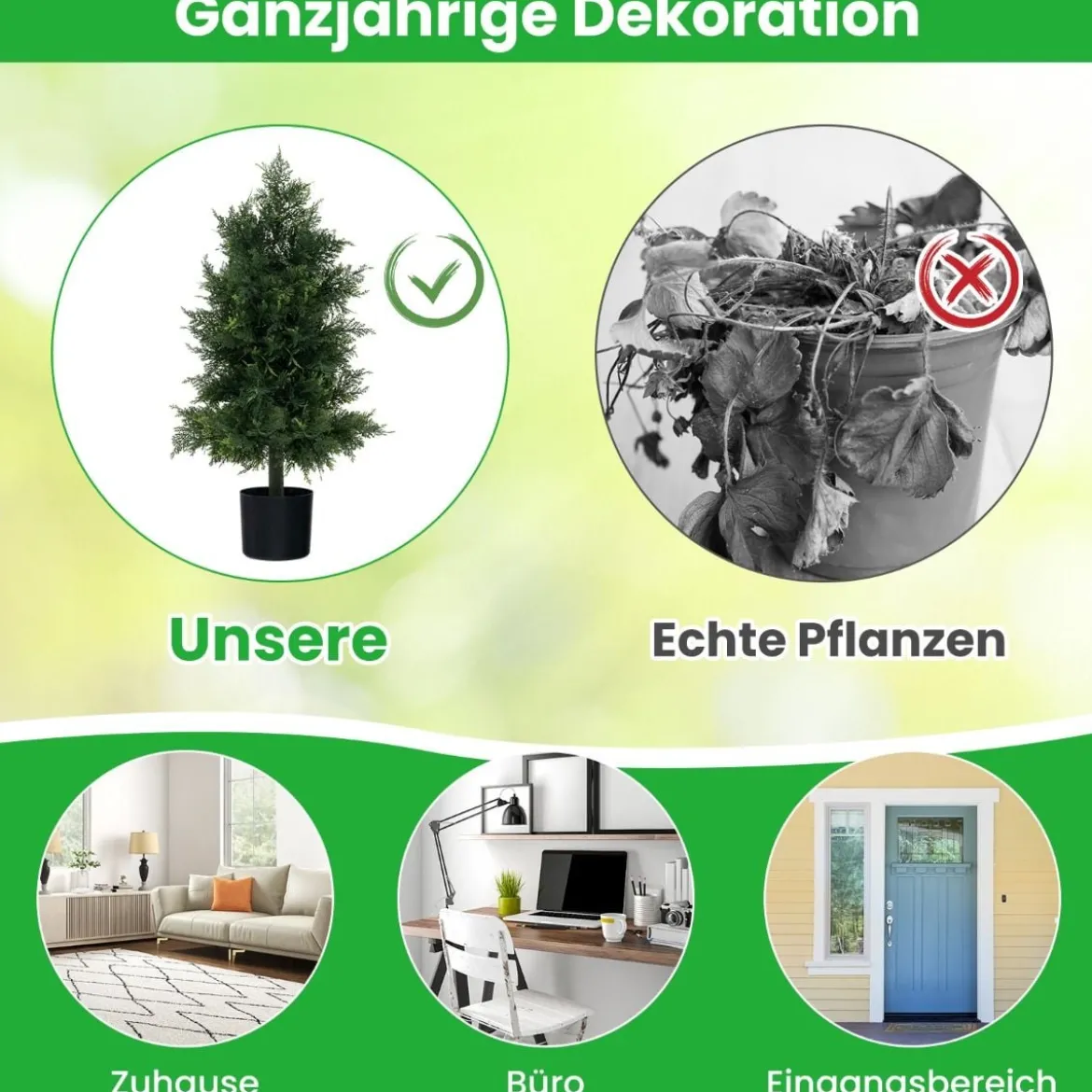 Künstlicher Formschnittbaum aus Zeder mit Topf & Sonnenbeständigen Blätter Kiefernbaum