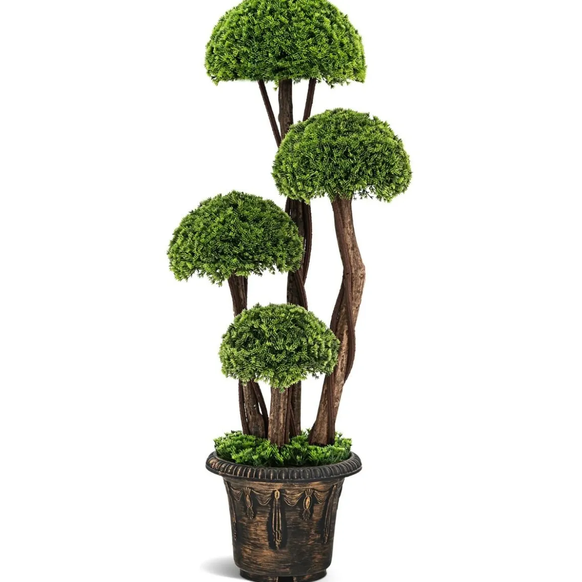 Künstlicher Formschnittbaum aus Zedernholz dekorativer Kunstbaum 90 cm
