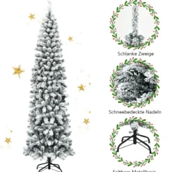 Künstlicher Schneebedeckter Weihnachtsbaum mit 461 Zweigenals 225 cm