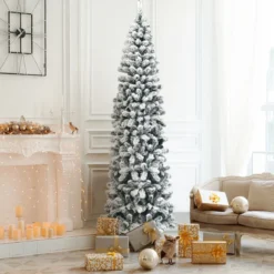 Künstlicher Schneebedeckter Weihnachtsbaum mit 461 Zweigenals 225 cm