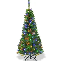 Künstlicher Weihnachtsbaum mit 226 Zweigen und 150 Bunten LED-Lichtern 135 cm