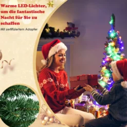 Künstlicher Weihnachtsbaum mit 226 Zweigen und 150 Bunten LED-Lichtern 135 cm