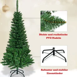 Künstlicher Weihnachtsbaum mit 226 Zweigen und 150 Bunten LED-Lichtern 135 cm
