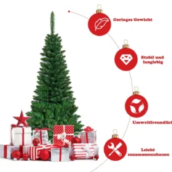 Künstlicher Weihnachtsbaum mit 226 Zweigen und 150 Bunten LED-Lichtern 135 cm
