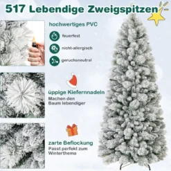 Künstlicher Weihnachtsbaum mit Beleuchtung Festbaum Kunstbaum für Zuhause Grün
