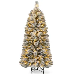 Künstlicher Weihnachtsbaum mit Beleuchtung Festbaum Kunstbaum für Zuhause Grün