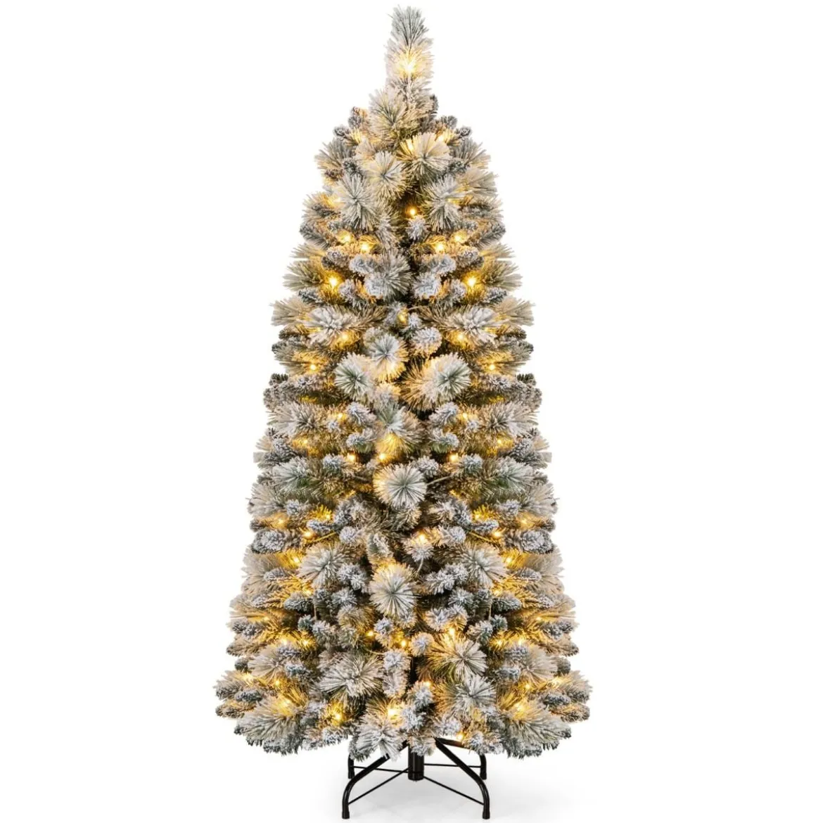 Künstlicher Weihnachtsbaum mit Beleuchtung Festbaum Kunstbaum für Zuhause Grün