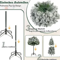 Künstlicher Weihnachtsbaum mit Beleuchtung Festbaum Kunstbaum für Zuhause Grün