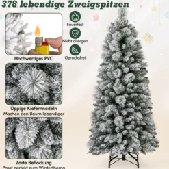 Künstlicher Weihnachtsbaum mit Beleuchtung Festbaum Kunstbaum für Zuhause Grün