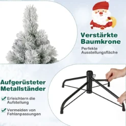 Künstlicher Weihnachtsbaum mit Beleuchtung Festbaum Kunstbaum für Zuhause Grün