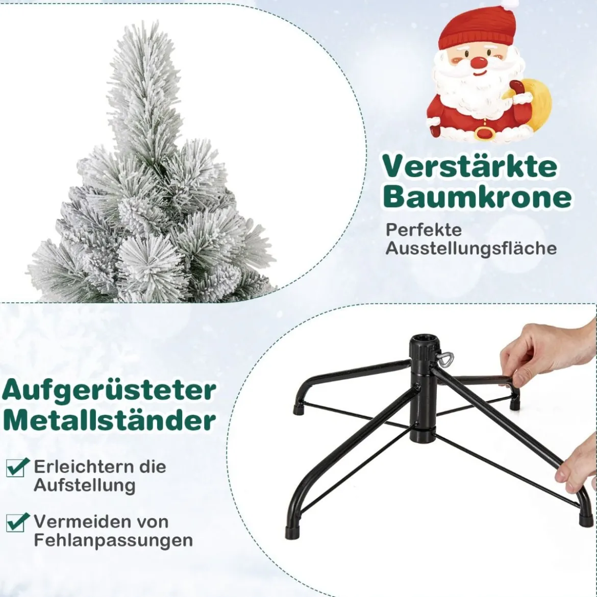 Künstlicher Weihnachtsbaum mit Beleuchtung Festbaum Kunstbaum für Zuhause Grün