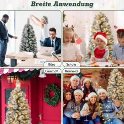 Künstlicher Weihnachtsbaum mit Beleuchtung Festbaum Kunstbaum für Zuhause Grün