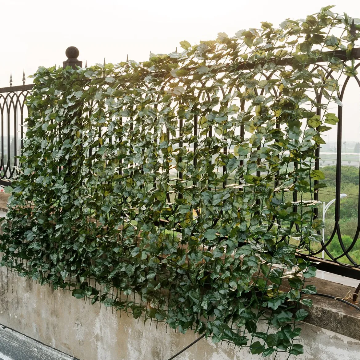 Künstliches Pflanzenwand Hecke Efeublättern Sichtschutz Heckenpflanze Outdoor & Indoor Gartenzaun 150 x 300cm