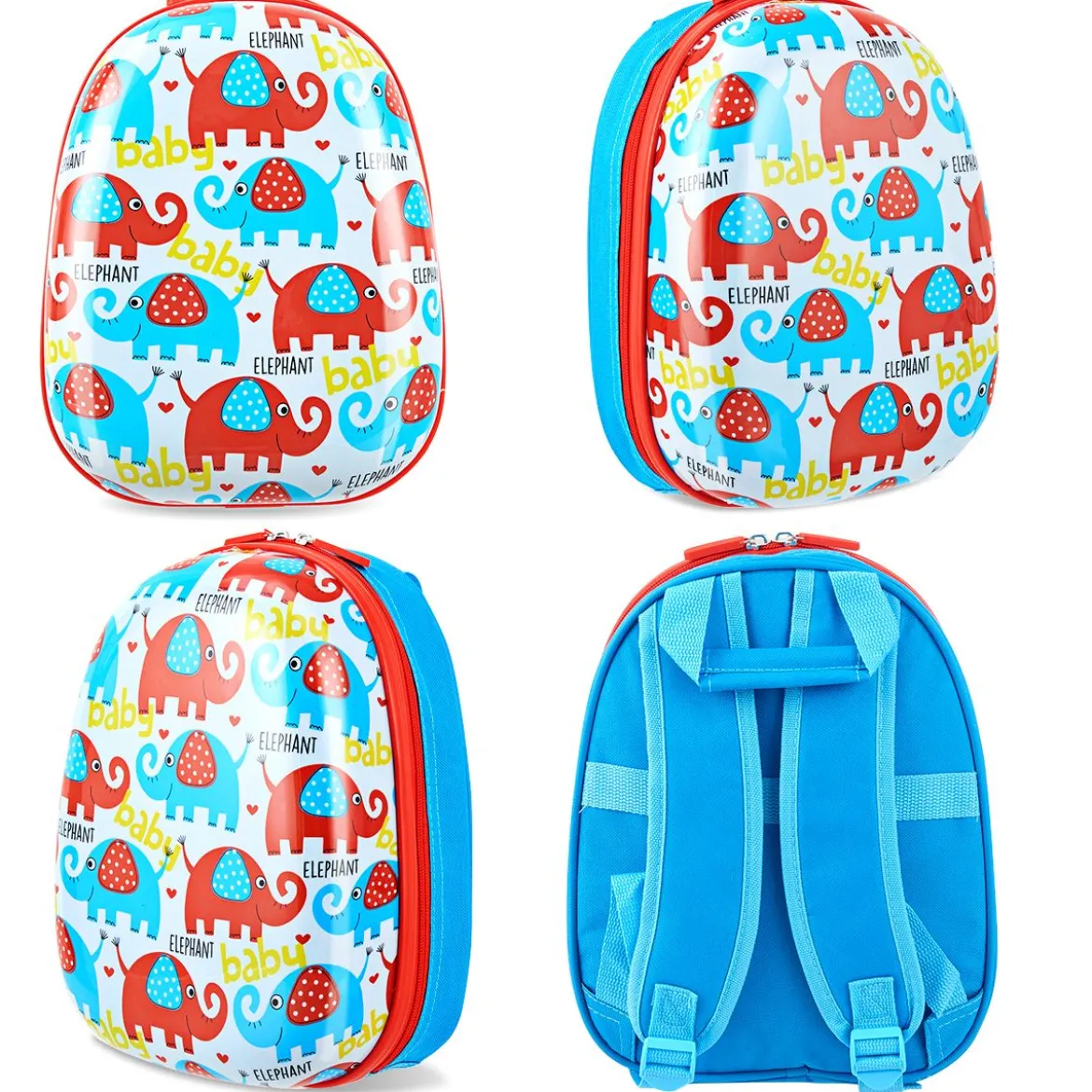 Kofferset 2 tlg Elefant 16'' Kinderkoffer + 12'' Rucksack Farbig