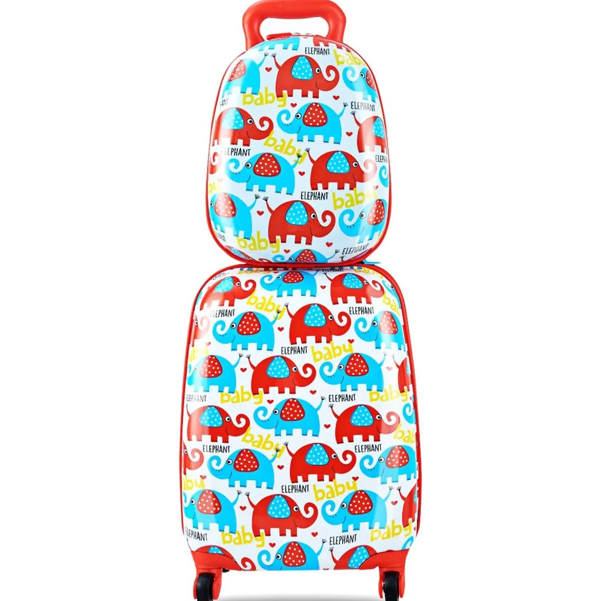Kofferset 2 tlg Elefant 16'' Kinderkoffer + 12'' Rucksack Farbig