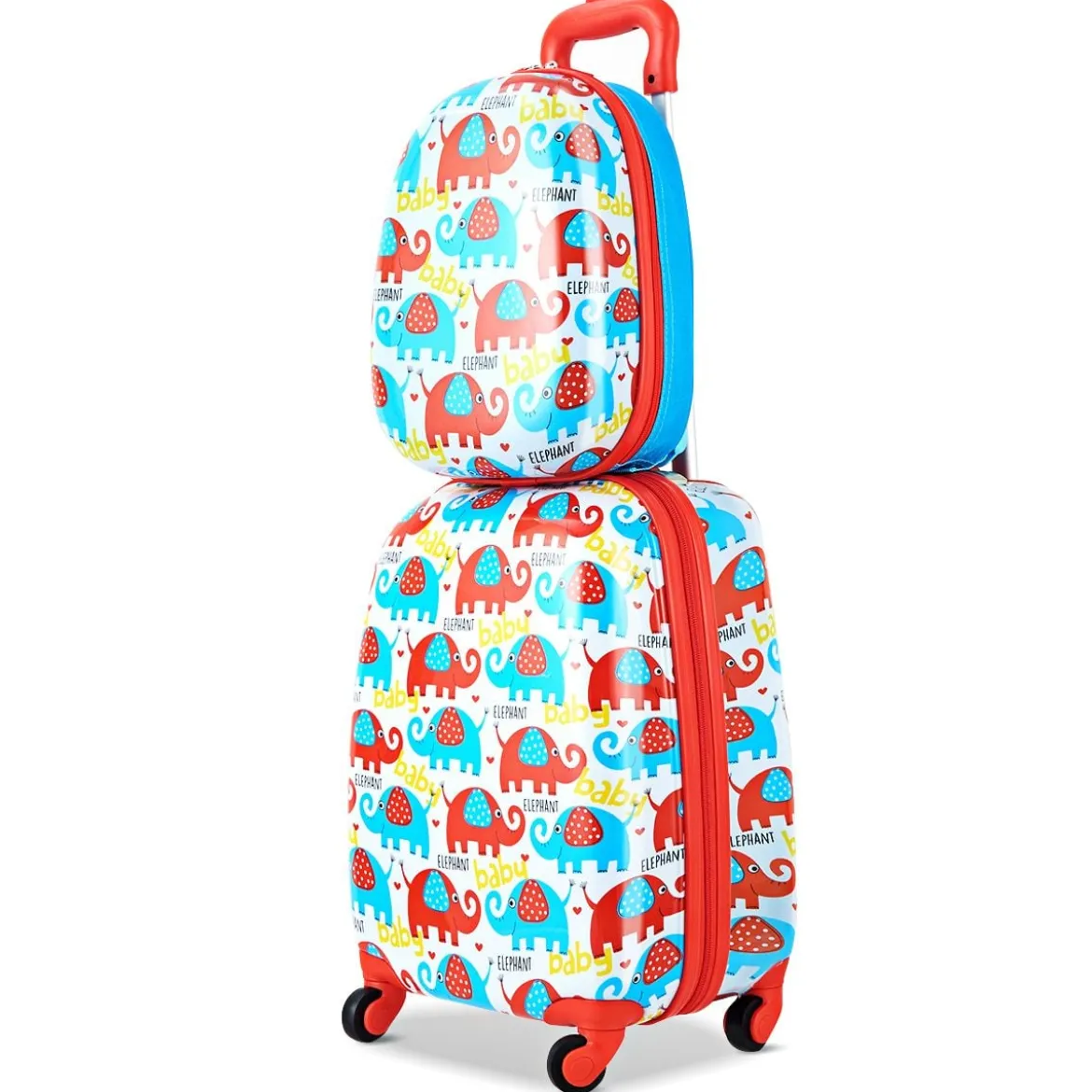 Kofferset 2 tlg Elefant 16'' Kinderkoffer + 12'' Rucksack Farbig