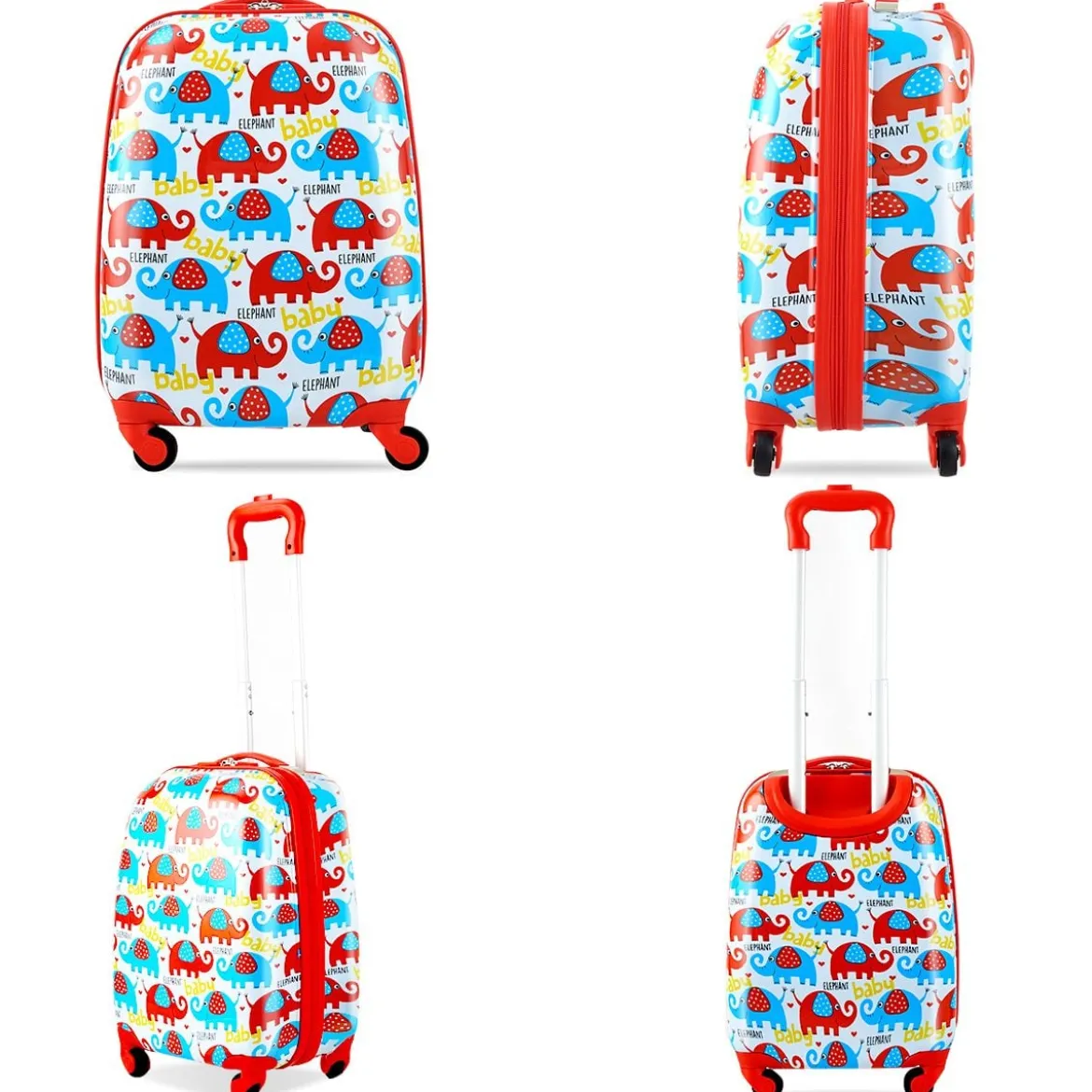 Kofferset 2 tlg Elefant 16'' Kinderkoffer + 12'' Rucksack Farbig