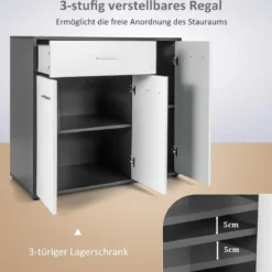 Kommode Küche Buffetschrank mit Schublade Küchenschrank mit verstellbarem Regal 88 x 40 x 80 cm